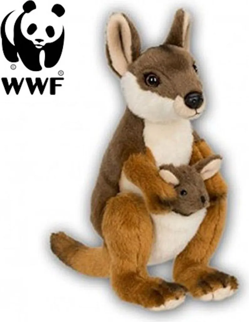 Peluche Kangourou Réaliste Joey 19cm - Jouet Éco-responsable et Doux