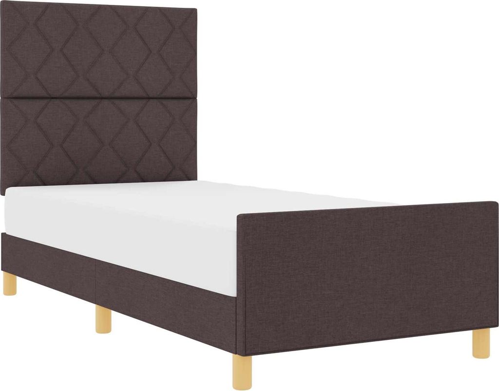 vidaXL Bettgestell mit Kopfteil Dunkelbraun 100 x 200 cm Stoff