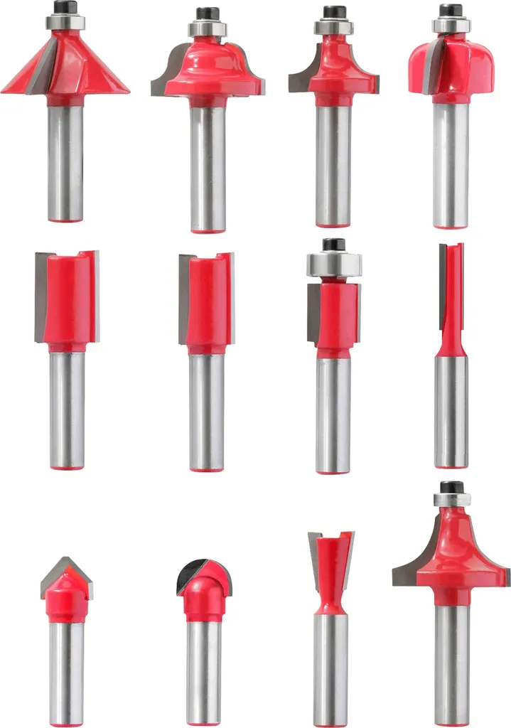Set de Fraises à Bois 12 pièces - Assortiment Complet pour Défonceuse 8mm - 3