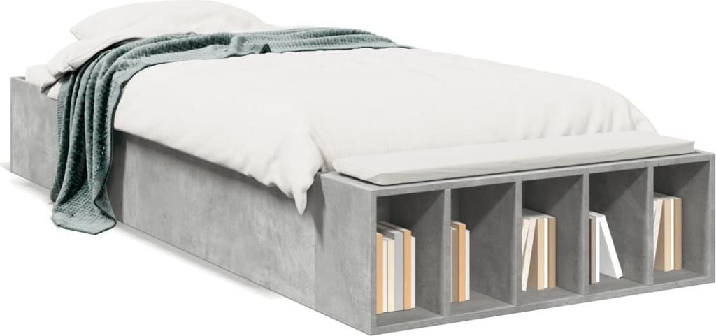 Maison Exclusive - Bettgestell Betongrau 100x200 cm Holzwerkstoff