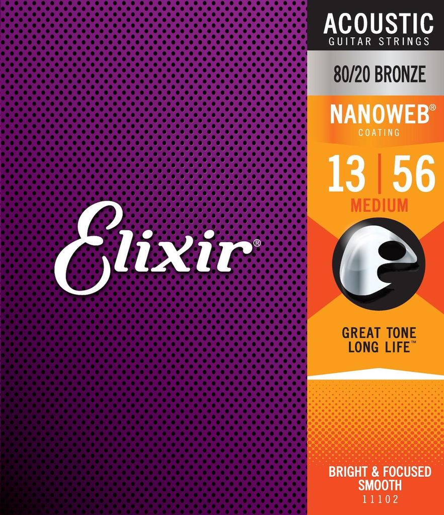 Elixir 11102 Nanoweb - 80/20 Bronze, medium (013-056)