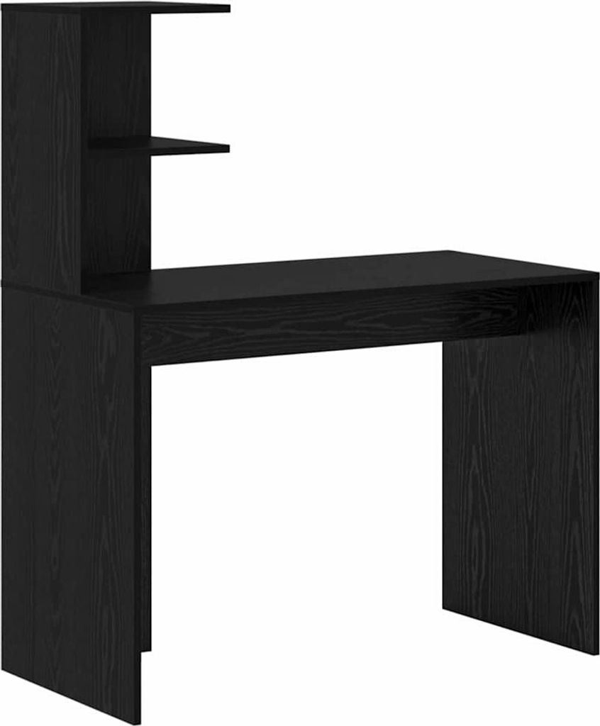 vidaXL Schreibtisch mit Regal Schwarz Eichen-Optik 102 x 50 x 124 cm