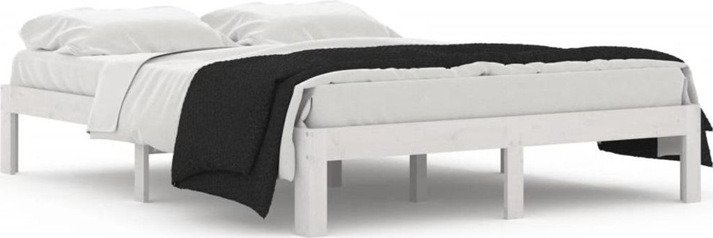 vidaXL Posteľ z masívu biela borovica 140x190 cm Obrázok produktu 