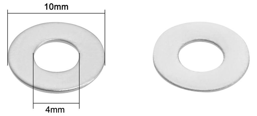 100 Stš¹ck Unterlegscheiben M4x10mmx0.5mm Edelstahl Metrisch Beilagscheiben Flach Karosseriescheiben fš¹r Schrauben Bolzen