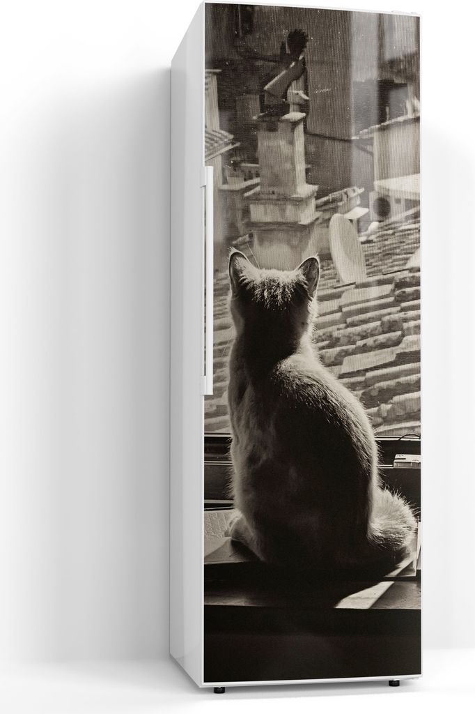 DEQORI Magnetmatte Kühlschrank Standard 60x180 cm 'Katzen auf Fensterbrett' Magnetfolie