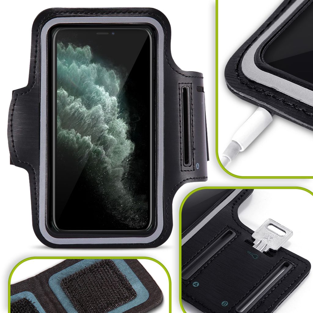 Handy Hülle Apple iPhone 11 Pro Max Tasche Schwarz Jogging Schutzhülle Armband