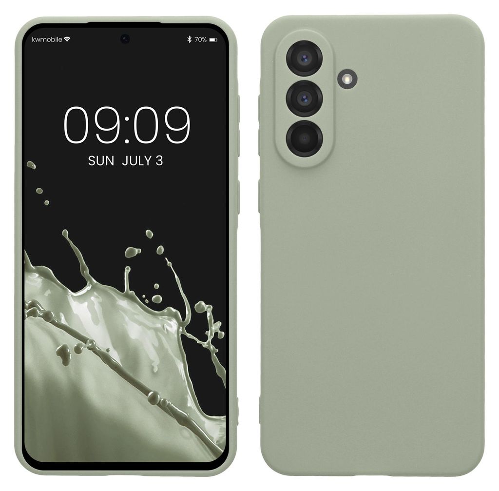 kwmobile Handyhülle für Samsung Galaxy A56 5G Hülle - weiches Handy Silikon Case - Schutzhülle Cover - Graugrün