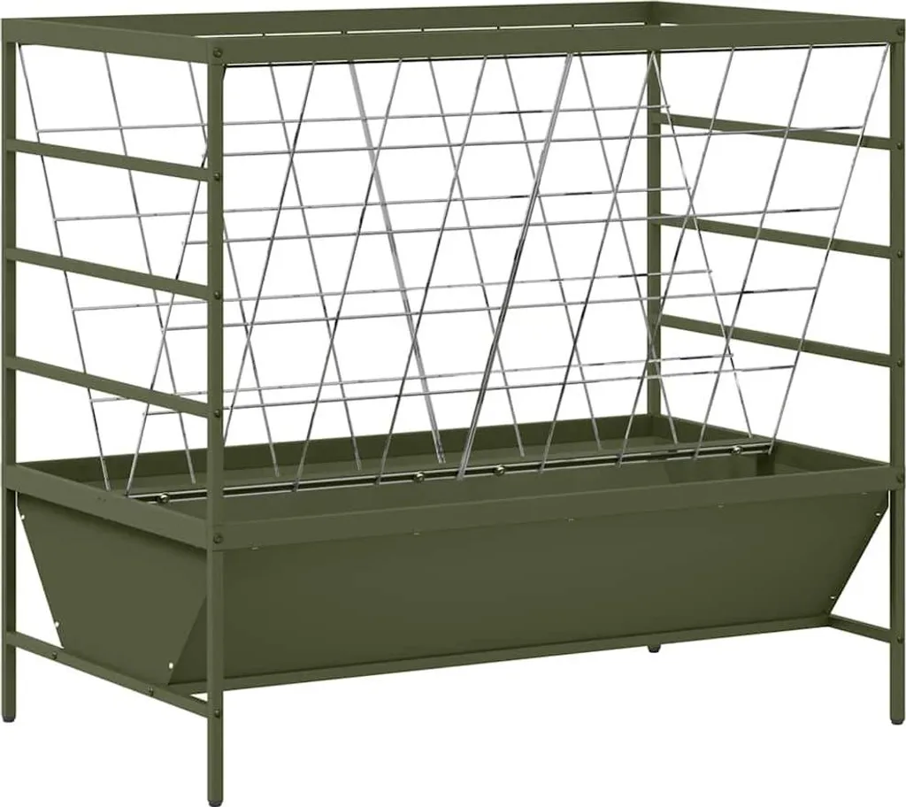 Mangiatoia in Acciaio vidaXL Verde Oliva 100x60x90cm | Bestiame
