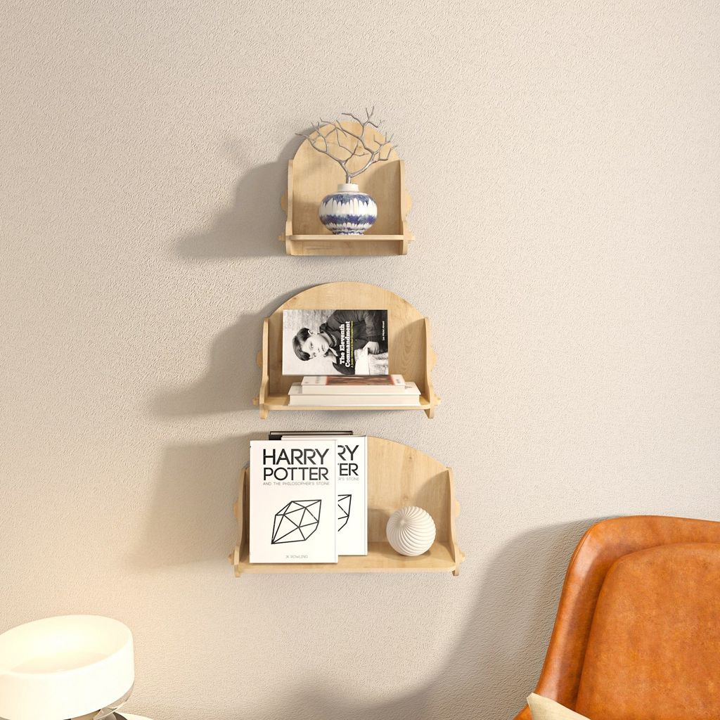 Skye Decor, Silya - Oak, Wandregal, Eiche, 100 % MELAMINBESCHICHTETE SPANPLATTEN, 24,8 x 15 x 25 cm