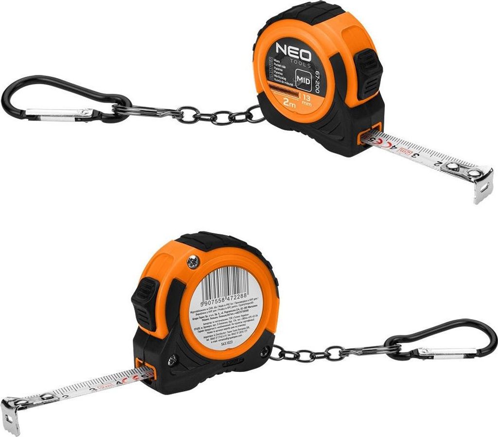 Mini mètre ruban 2m porte-clés NEO Image du produit 