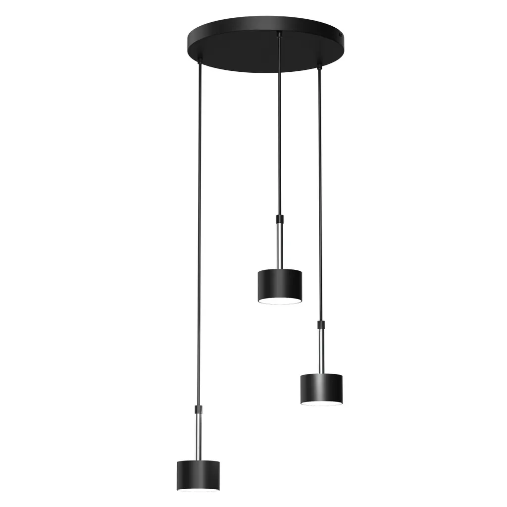 Lampe à suspension design noir argent Milagro ARENA pour salle à manger