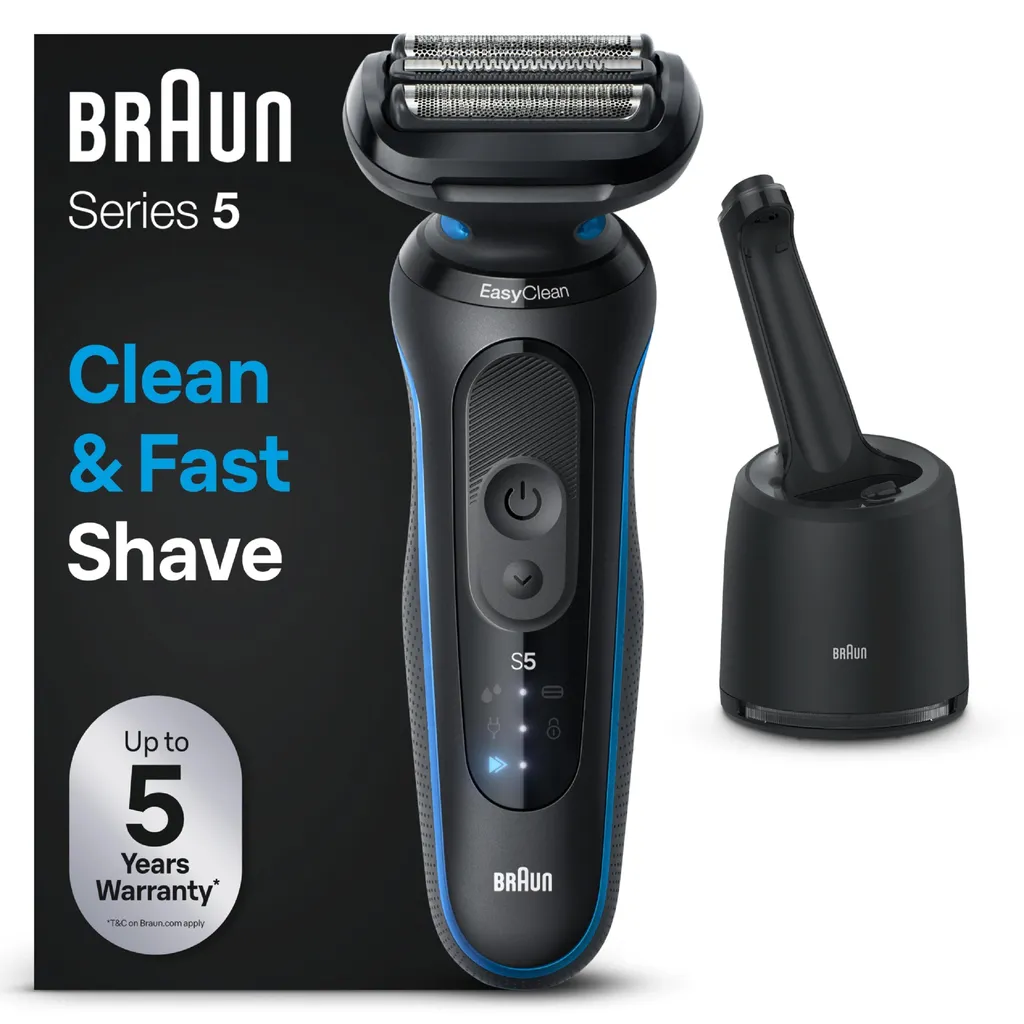 Rasoir barbe rechargeable Série 5 étanche avec tête flexible pivotante