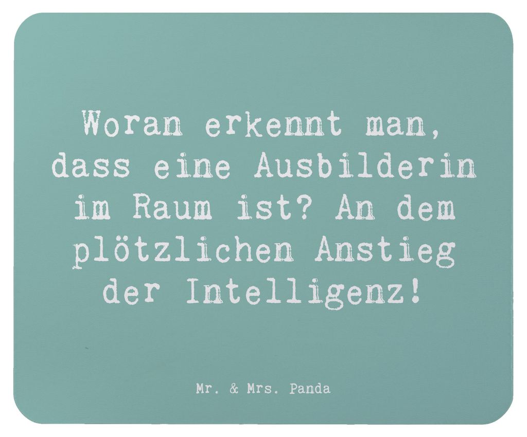 Mr. & Mrs. Panda Mouse Pad Spruch Ausbilderin Intelligenz - Meeresbrise - Geschenk, Geschenke für Berufstätige, Lehrerin, laptop mauspad, mit Her...