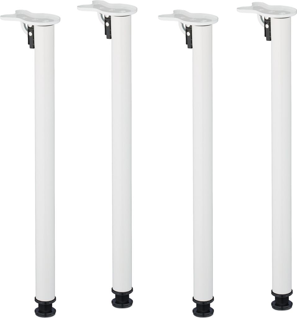 Pieds de table Relaxdays, lot de 4, H x P : 71 x 5 cm, Image du produit 