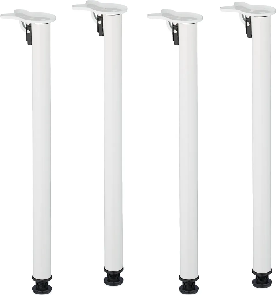 Relaxdays Gambe Tavolo Pieghevoli Set 4 Pezzi | Supporti Ferro DIY 71cm