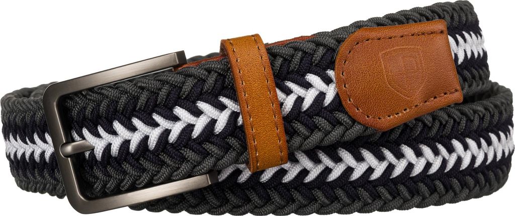 Peterson Herrengürtel mit klassischer Schnalle Spilge grau weiß 115 cm