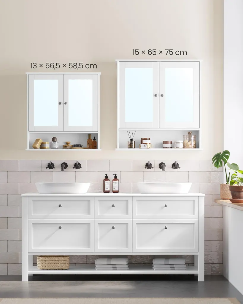 Rangement mural salle de bain Barkley blanc | Idéal pour petits espaces