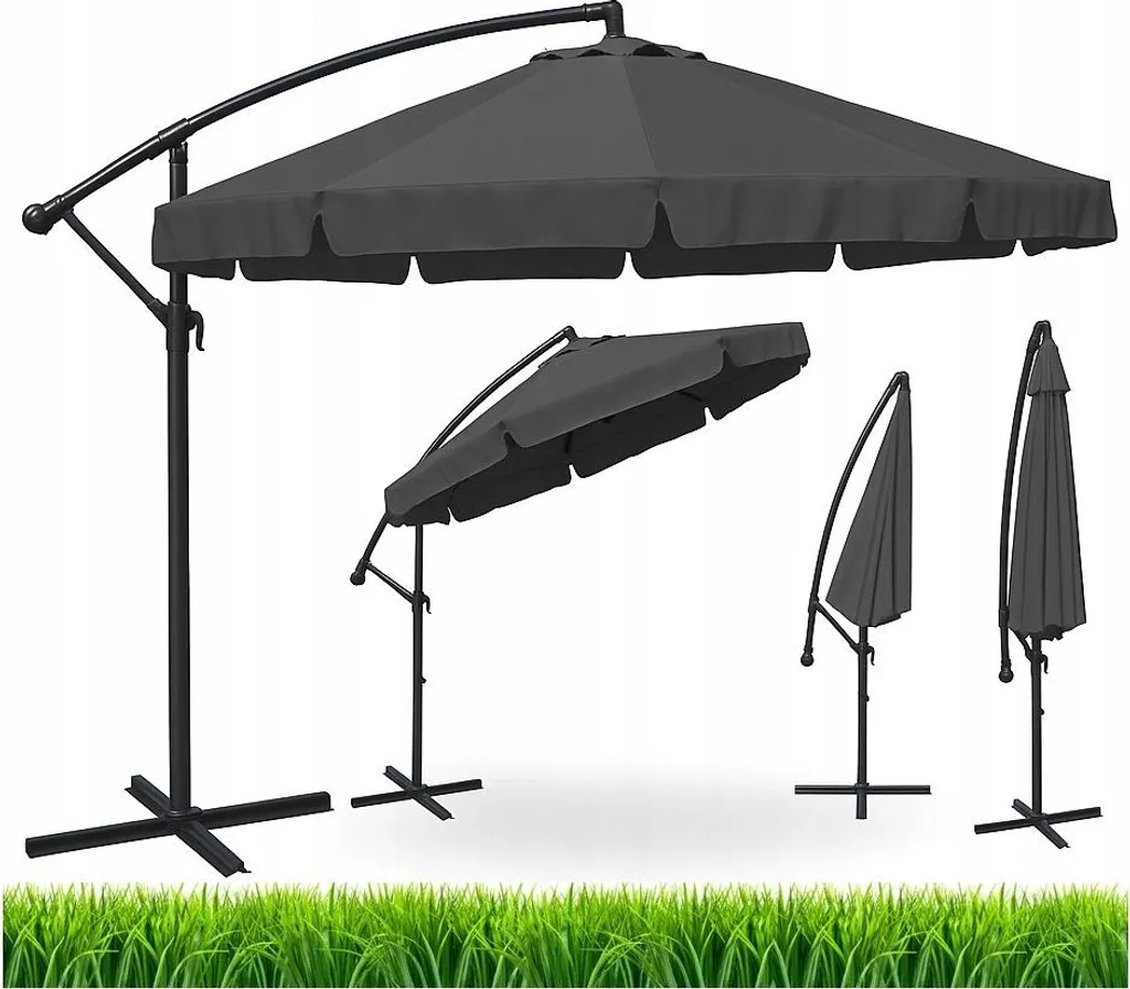 Parasol Gris 350 cm : Solution Anti-UV avec Système de Sélection Zone