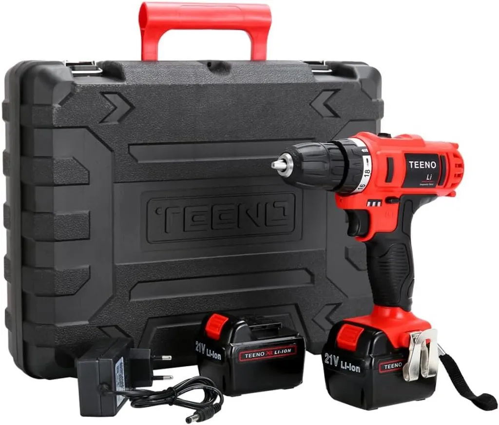 Perceuse visseuse électrique TEENO 21V en coffret complet de 35 pièces