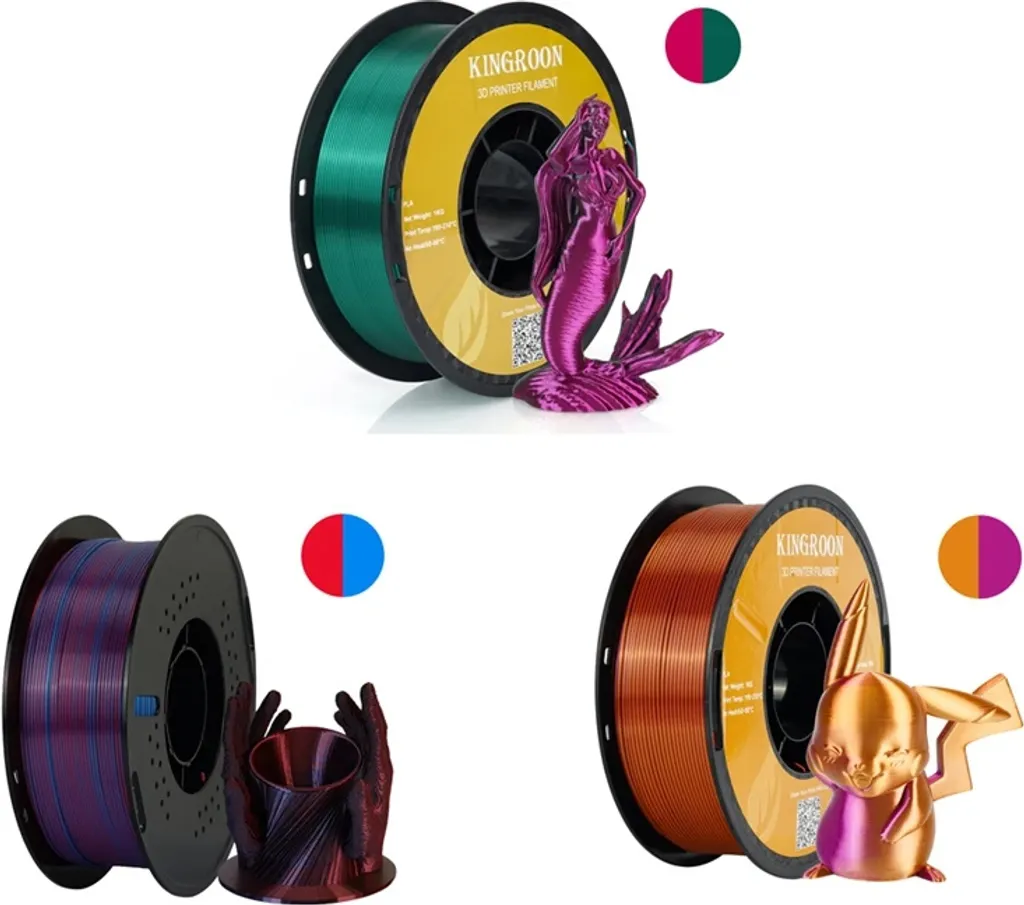 PLA Silk Dual Color 1.75mm 3kg - Alta Precisione per Stampa 3D FDM
