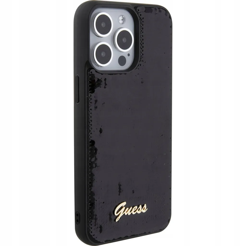 Custodia Guess iPhone 15 Pro Max Sequin Script - Nero Scintillante - 4