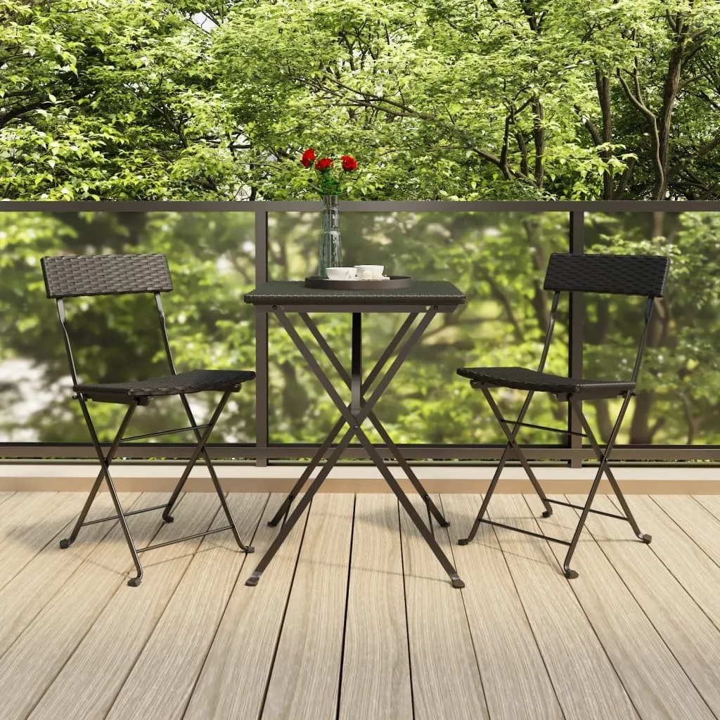 Set 2 Sedie Bistrot Pieghevoli Nere The Living Store | Pronta Consegna