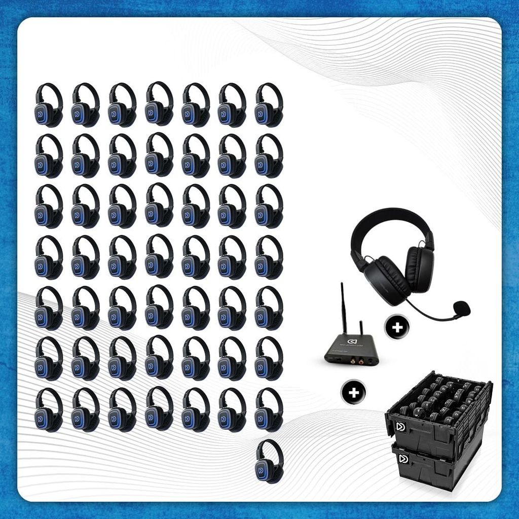 Pro Box FD-Pro 50 + 1x Microfoon + Bluetooth. Premium Silent Disco pro kit met Aufbewahrungsbox