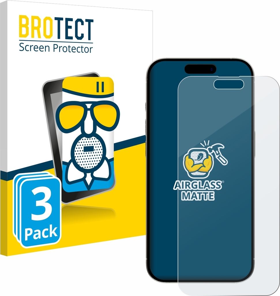 3x BROTECT Entspiegelungs Schutzglas für Apple iPhone 15 Plus Schutzfolie Panzer Folie Glas Display Schutz matt