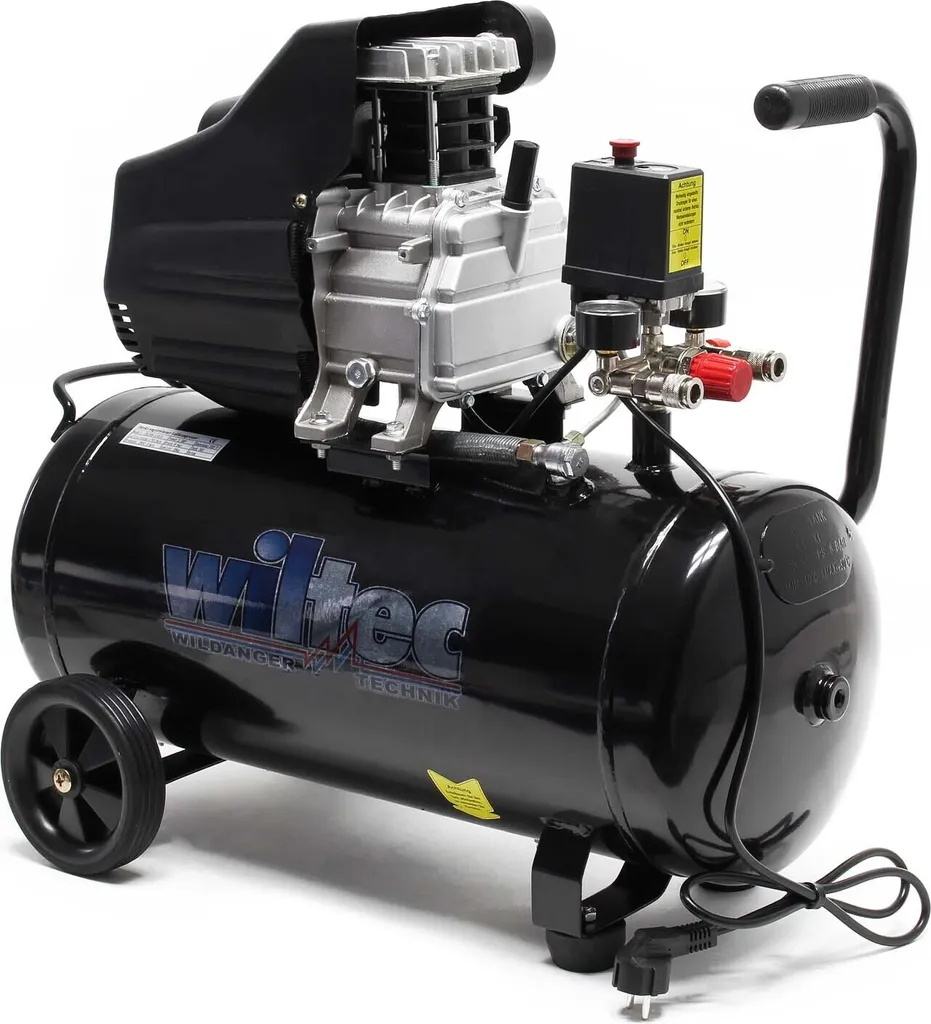 Compresseur 50L performant 1500W 2CV avec roues et poignée de transport