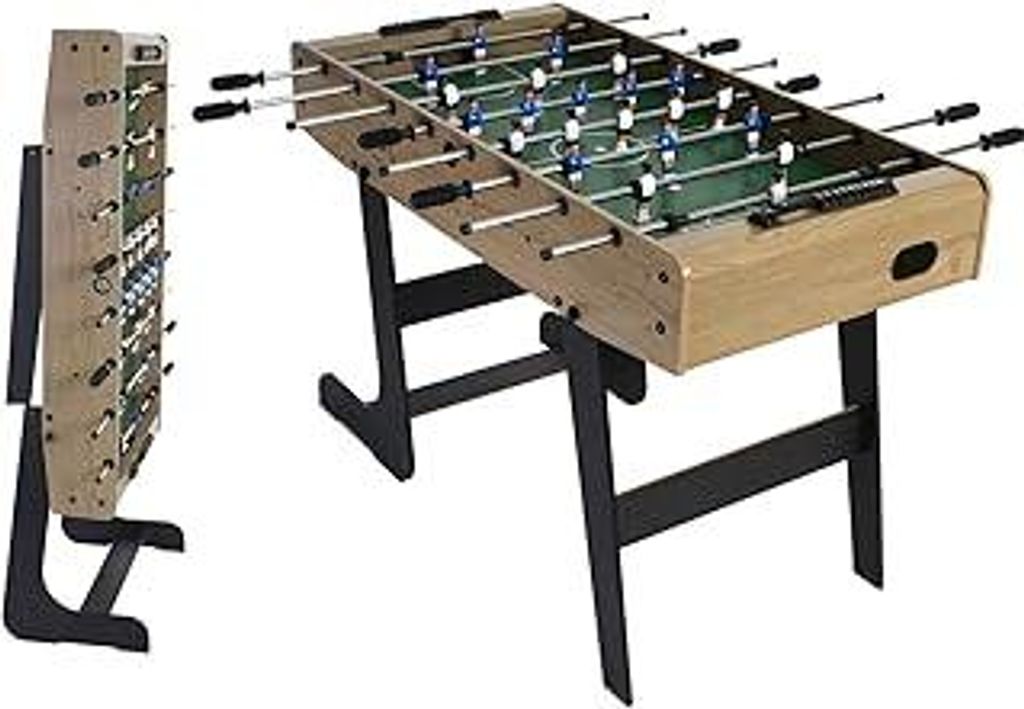 Mendler Tischkicker London, Kicker Kickertisch Tischfussball, klappbar 84x121x105 - schwarz