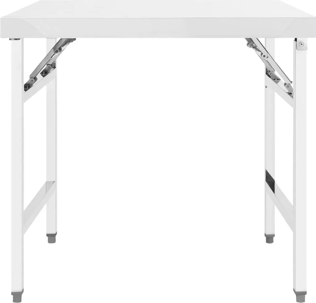 Piano Lavoro Cucina Pieghevole 85x60x80 cm Acciaio Inox vidaXL