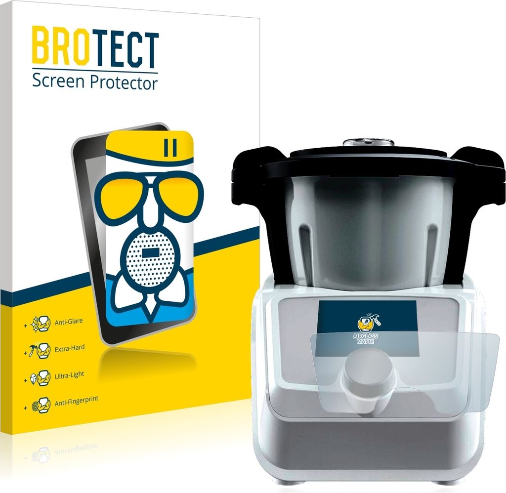 BROTECT Entspiegelungs Schutzglas für SilverCrest Mini Monsieur Cuisine Connect Schutzfolie Panzer Folie Glas Display Schutz matt