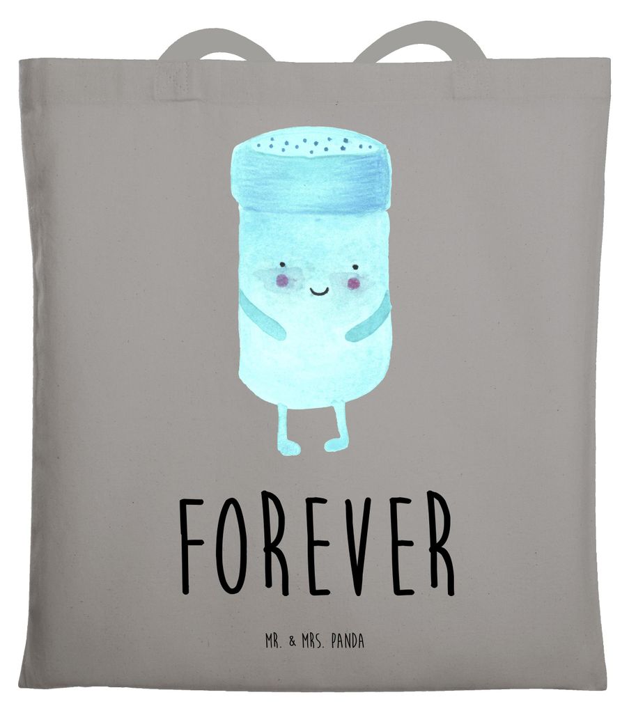 Mr. & Mrs. Panda Beutel Beste Freunde Salz - Light Grey - Geschenk, Tragetasche, Fehlende Keywords, Baumwolltasche, Jutebeutel, Uni Tasche, Laptopt...