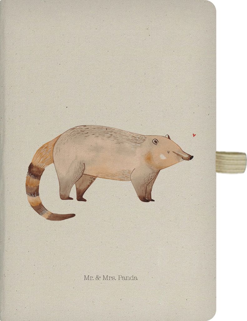 Mr. & Mrs. Panda A5 Notizbuch Nasenbär - Transparent - Geschenk, Nasenbären, Skizzenbuch, Reisetagebuch, Lustige Sprüche, Kladde, Bär, Adressbu...