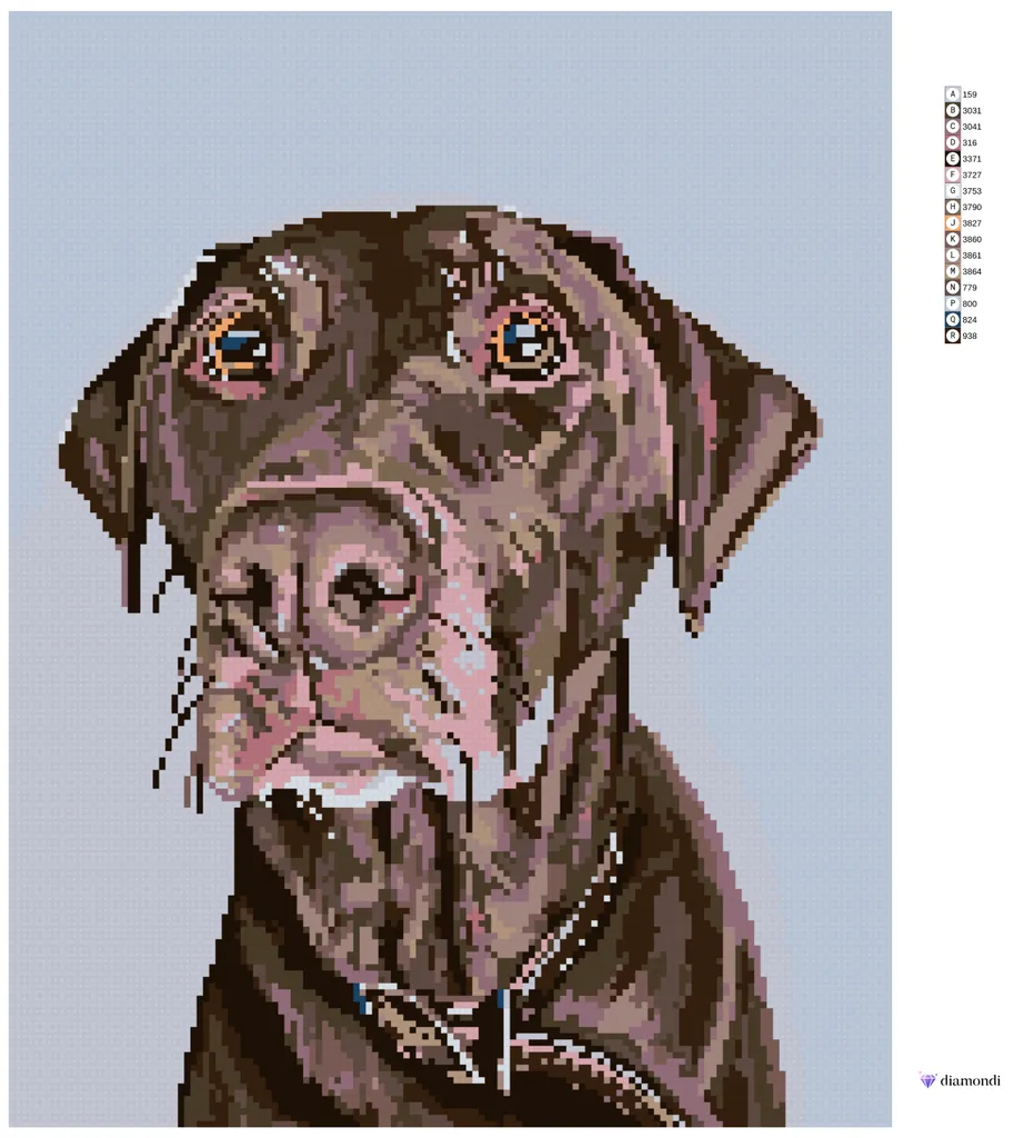 Pittura a Diamante Zuty Cane con Collare 40x50 - Regalo Creativo DIY - 5