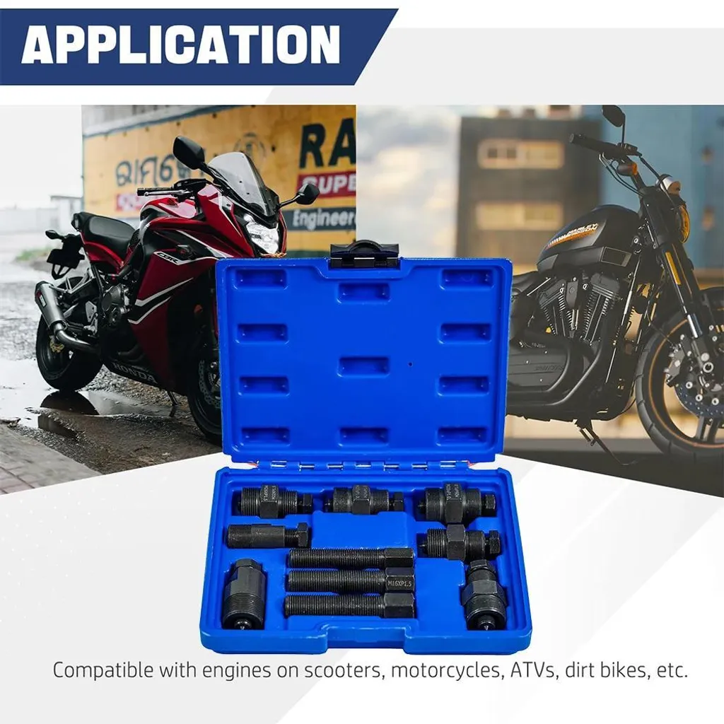Jeu de 10 extracteurs de volant moteur magnétique universels pour moto - 2