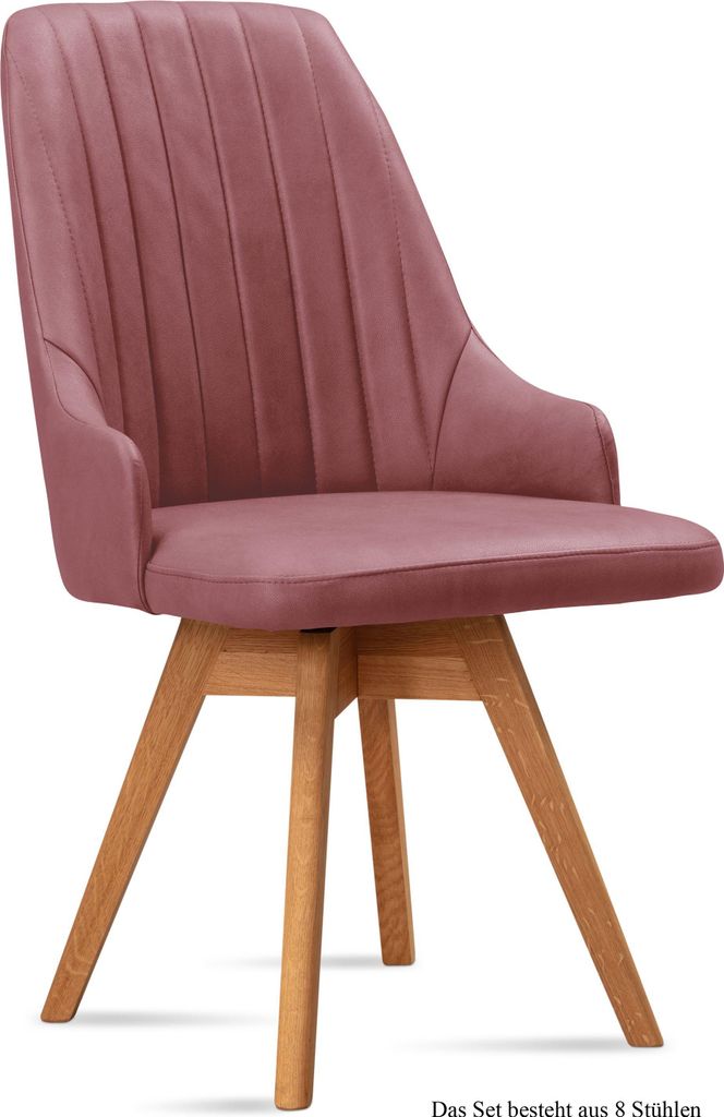 Esszimmerstuhl drehbar (8er-Set) Dotti 52x91x60 Eiche geölt/Rosewood