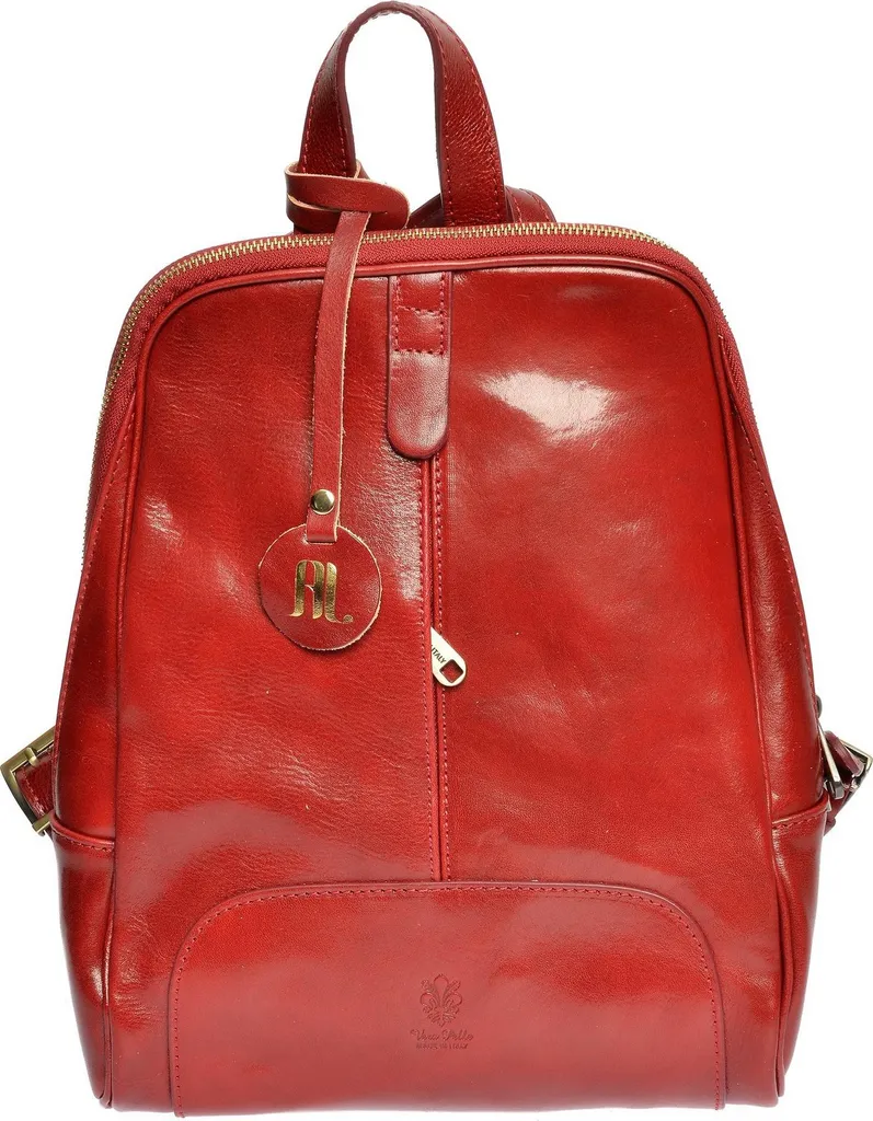 Sac à dos AL 3147 Rosso Anna Luchini en cuir souple finition AW25