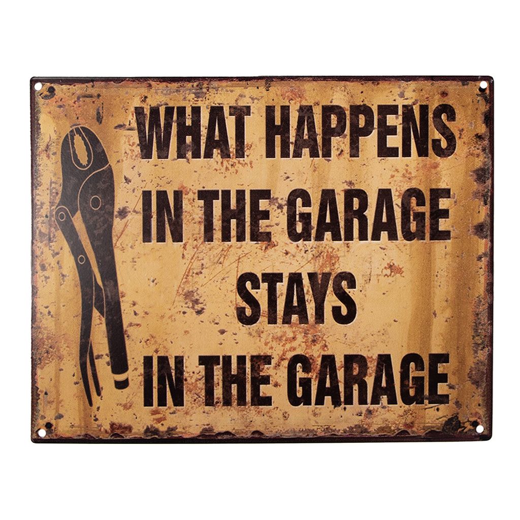 Clayre & Eef Textschild 25x20 cm Braun Eisen Produktbild 