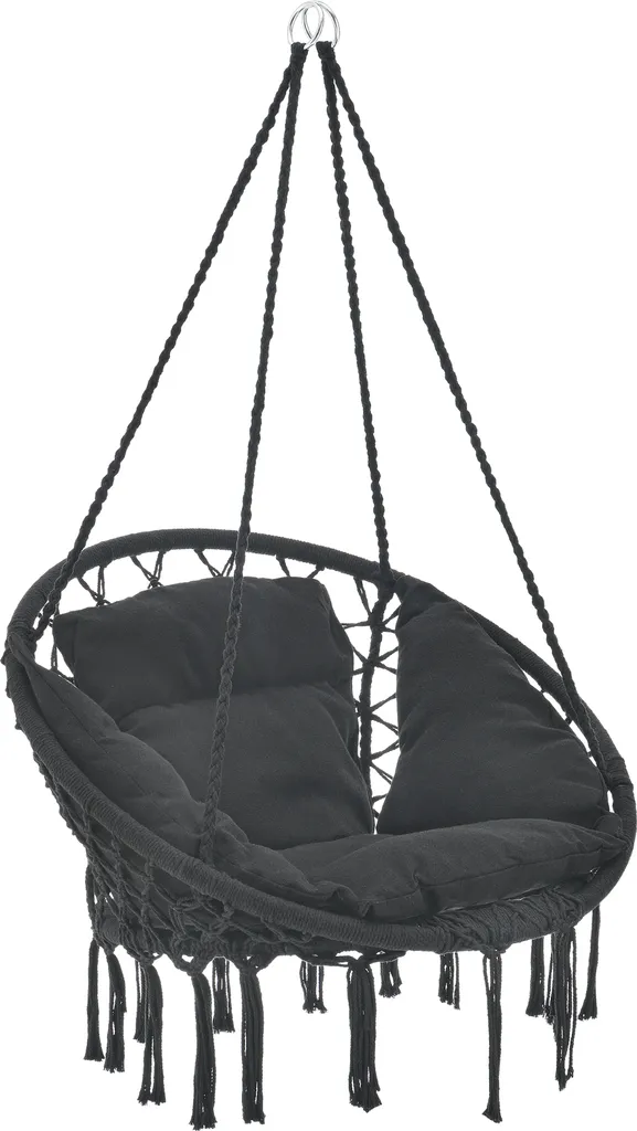 Fauteuil suspendu noir avec coussin siège suspendu charge 150 kg