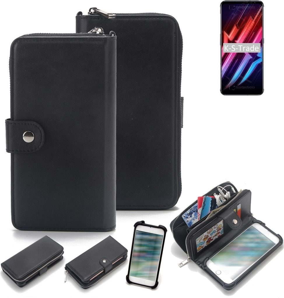 K-S-Trade 2in1 Handyhülle Schutzhülle kompatibel mit nubia Red Magic 6 Pro & Portemonnee Cover Handy Hülle Case Etui Geldbörse Wallet Bookstyle
