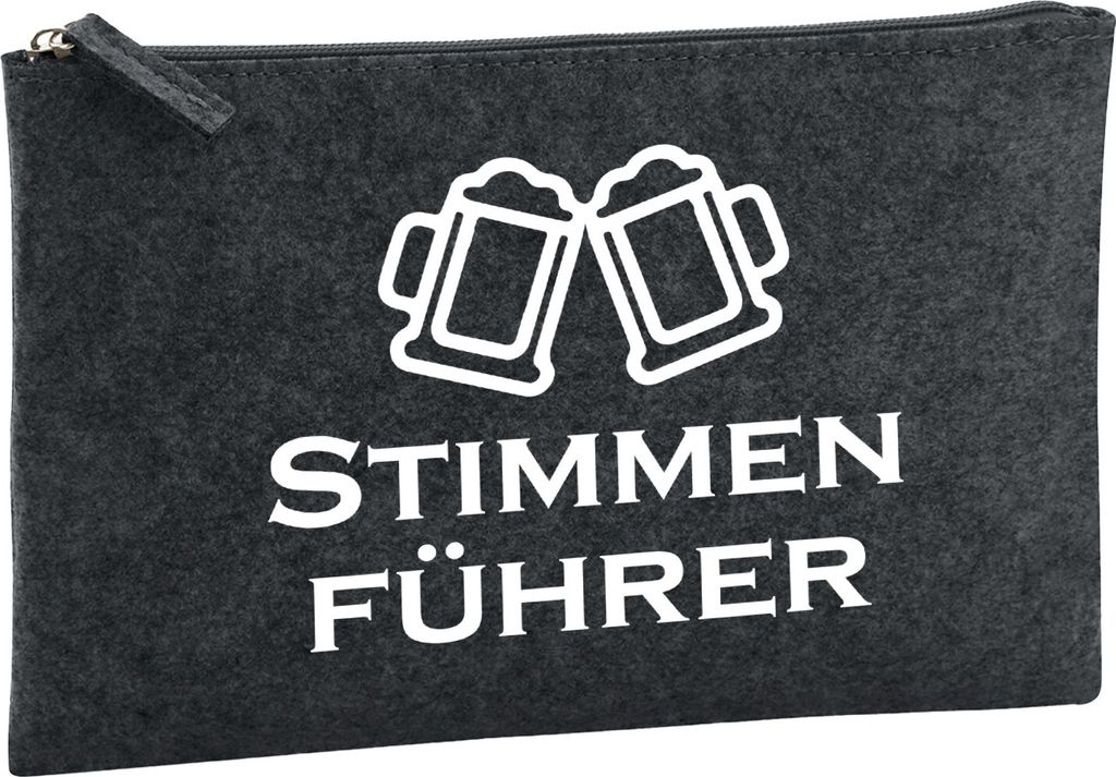 Huuraa Kulturbeutel Stimmenführer Spielmanszug 1 Liter Charcoal Filz Kosmetiktasche Geschenkidee