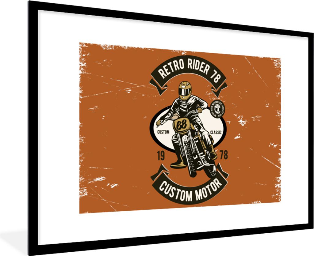 MuchoWow® MuchoWow® Gerahmtes Poster Motorrad - Retro - Produktbild 