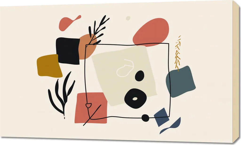 Tableau Dialogue Abstrait 100 x 60 cm - Toile Décorative Moderne