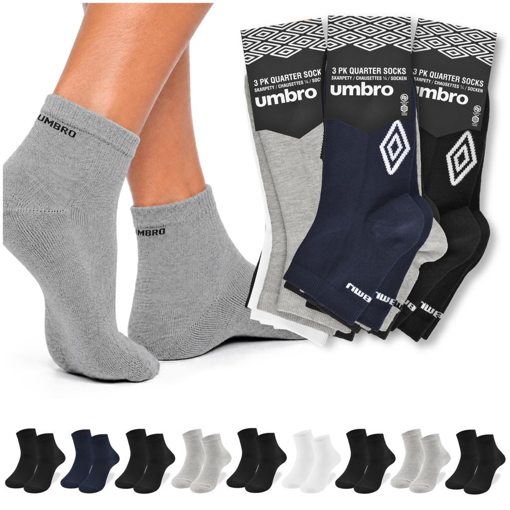 Umbro Pánske Ponožky Quarter 9 Párov Bavlnené Mix Farieb Obrázok produktu 