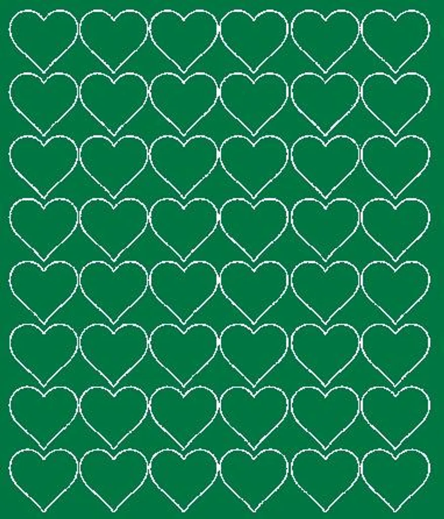 Cuoricini Adesivi Verdi Opachi 3cm | 48pz Decorazioni San Valentino