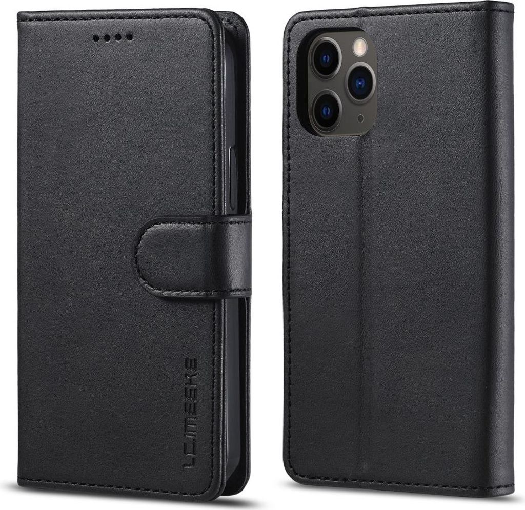 iPhone 12 Hülle - LC.IMEEKE Luxus Klapphülle - Schwarz