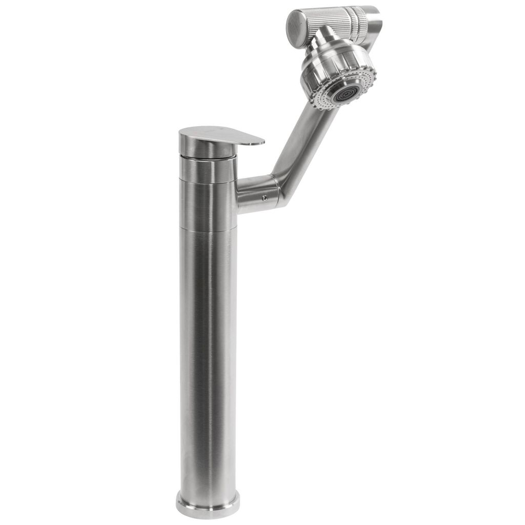 Grifo De Lavabo Rea Paco Alto Brush Nickel21X9,5X31Cm Imagen del producto 