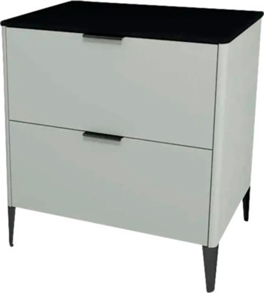 Waschtischunterschrank mit 2 Schubladen Devo Lotos BxHxT 70 x 76 cm x 53 cm Frontfarbe perfect touch stahlgrau
