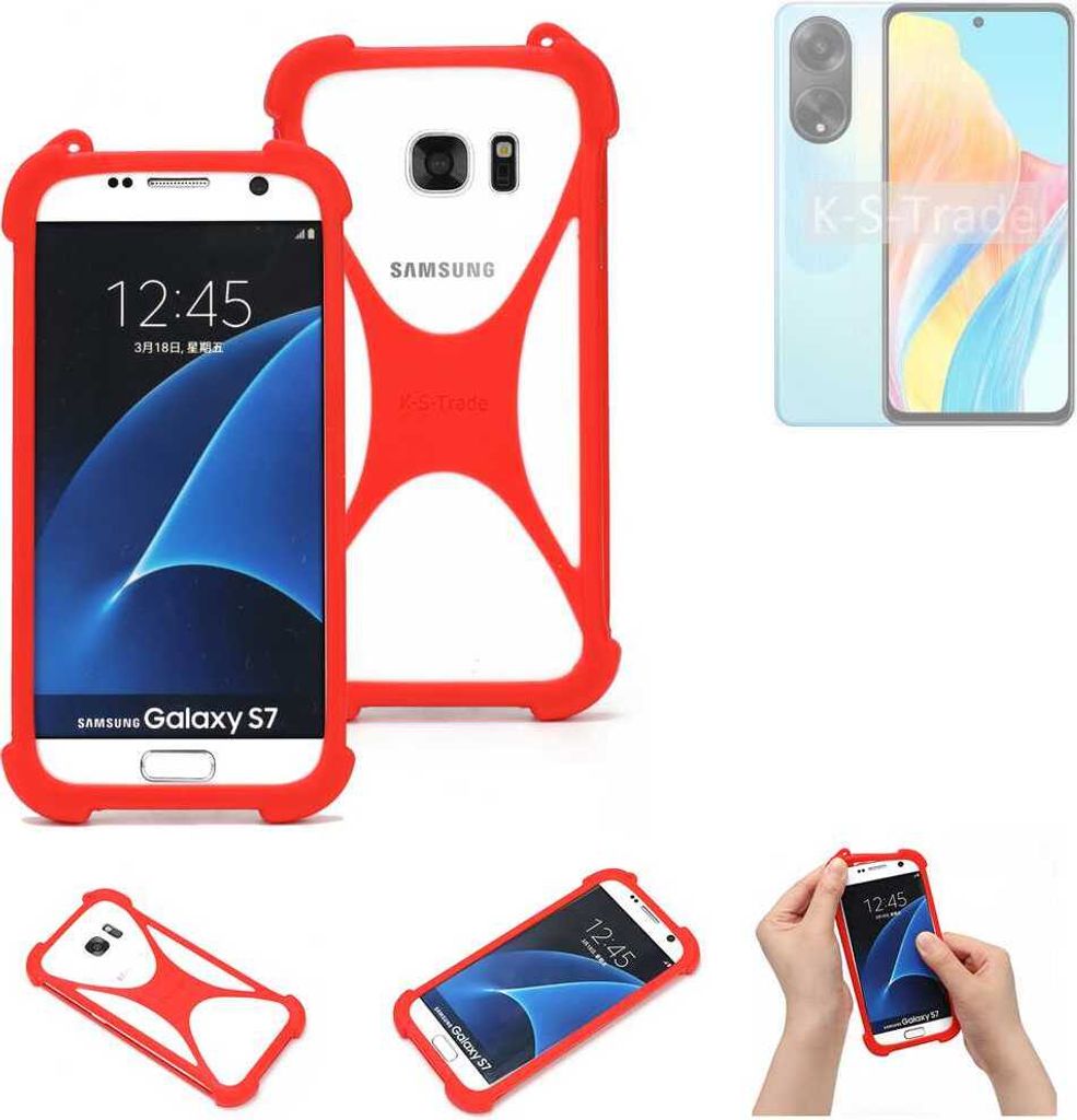 K-S-Trade Handy-Hülle kompatibel mit Oppo A98 5G Schutz-Hülle Bumper Silikon Schutz Hülle Cover Case Silikoncase Silikonbumper TPU Softcase